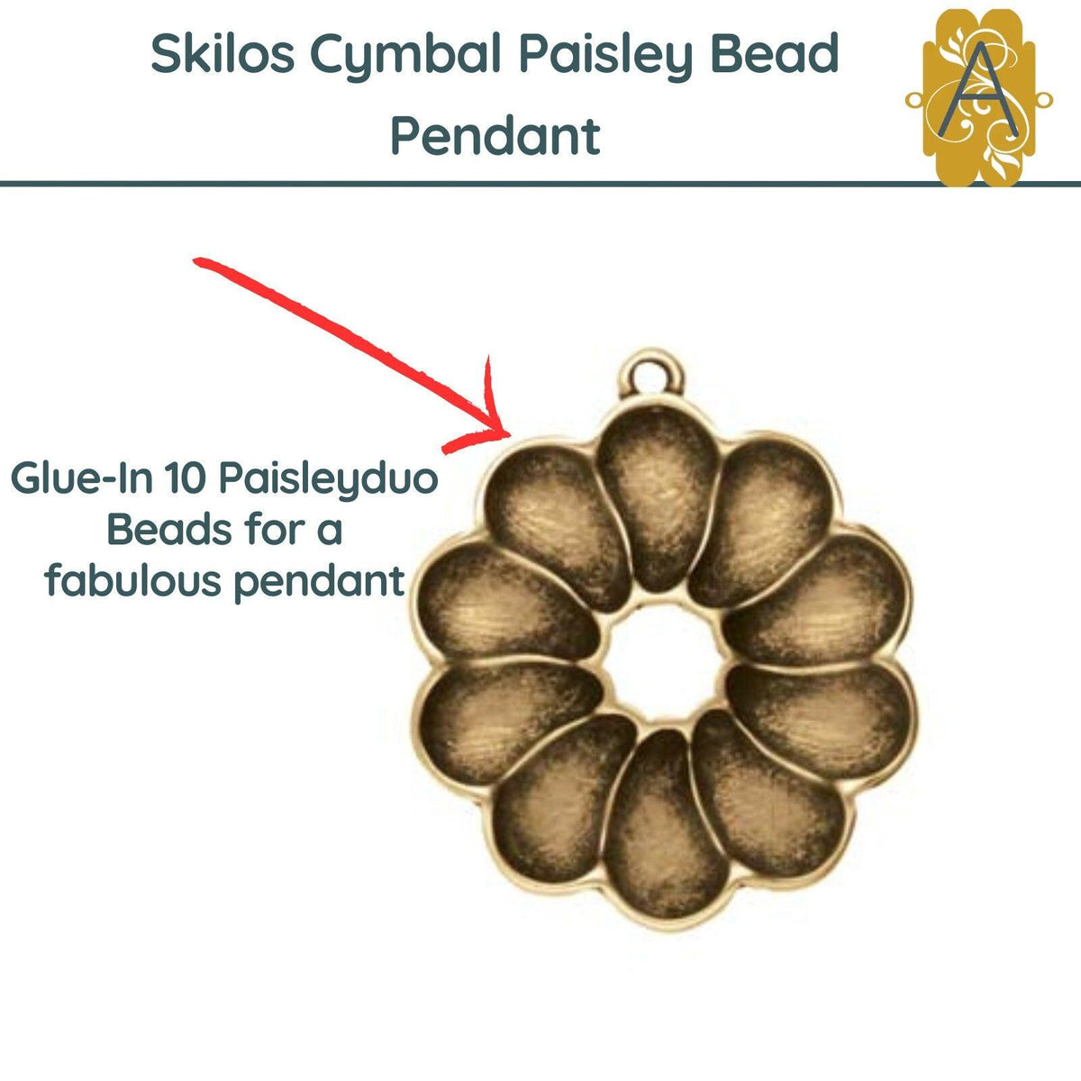 Skilos by Cymbal Paisley Bead Pendant or Earring Settings, 4 Finishes - The Argus Collection