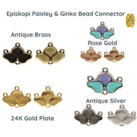 Episkopi by Cymbal Paisley & Ginko Bead Connectors in 4 Finishes - The Argus Collection