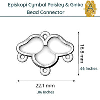 Episkopi by Cymbal Paisley & Ginko Bead Connectors in 4 Finishes - The Argus Collection