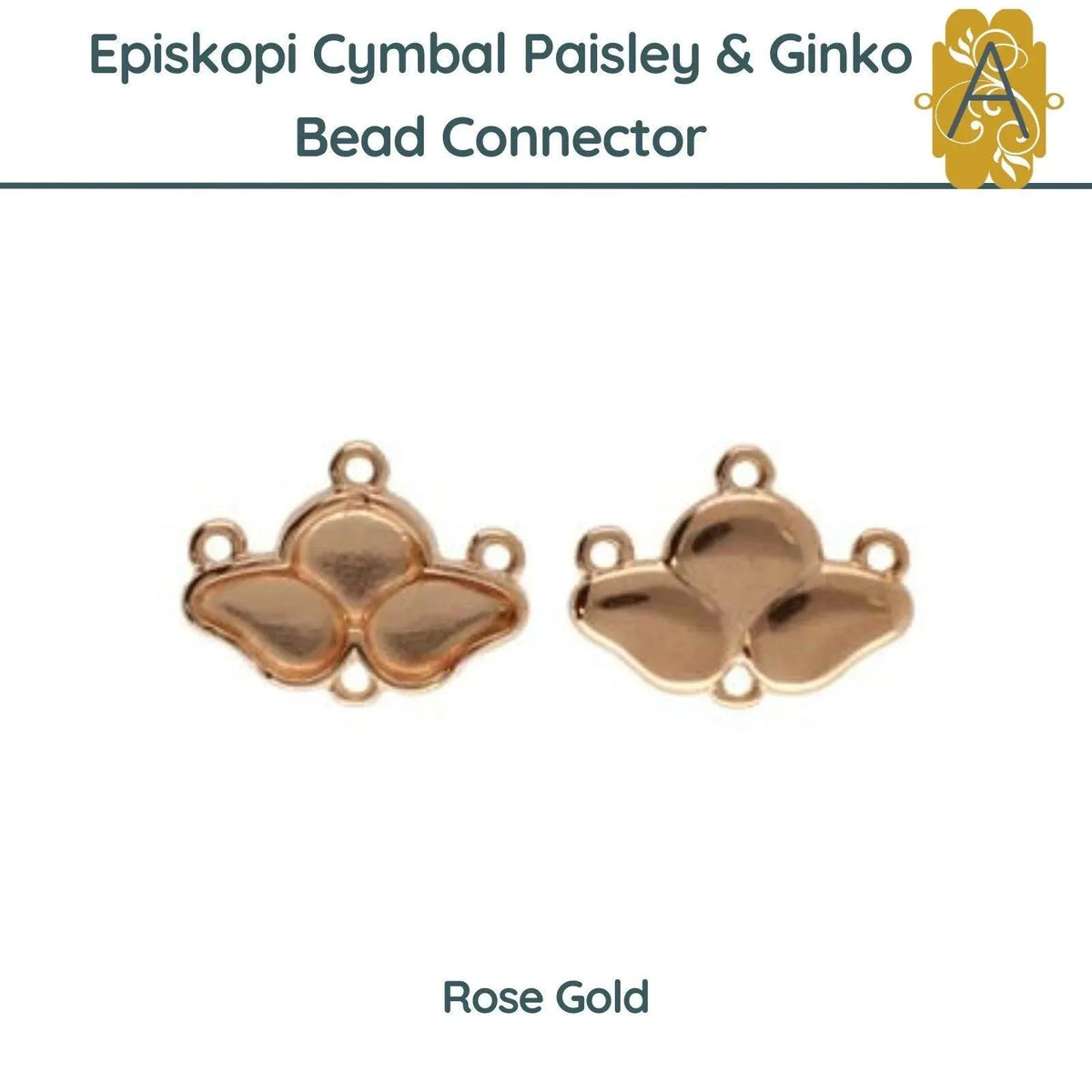 Episkopi by Cymbal Paisley & Ginko Bead Connectors in 4 Finishes - The Argus Collection