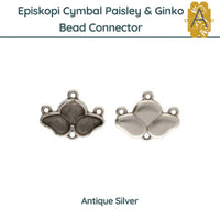 Episkopi by Cymbal Paisley & Ginko Bead Connectors in 4 Finishes - The Argus Collection