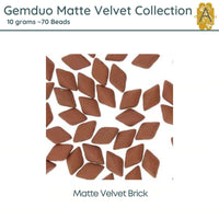 Gemduo Beads, Matte Velvet Collection, 10g. - The Argus Collection