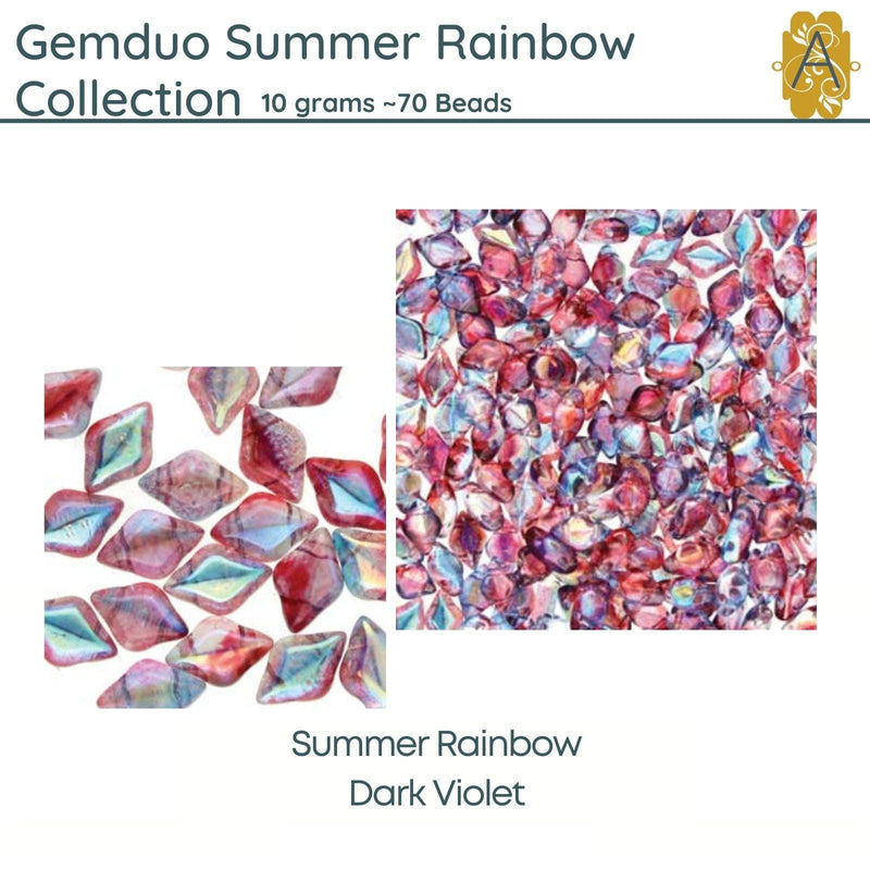 Gemduo Beads, Summer Rainbow Collection, 10g. - The Argus Collection