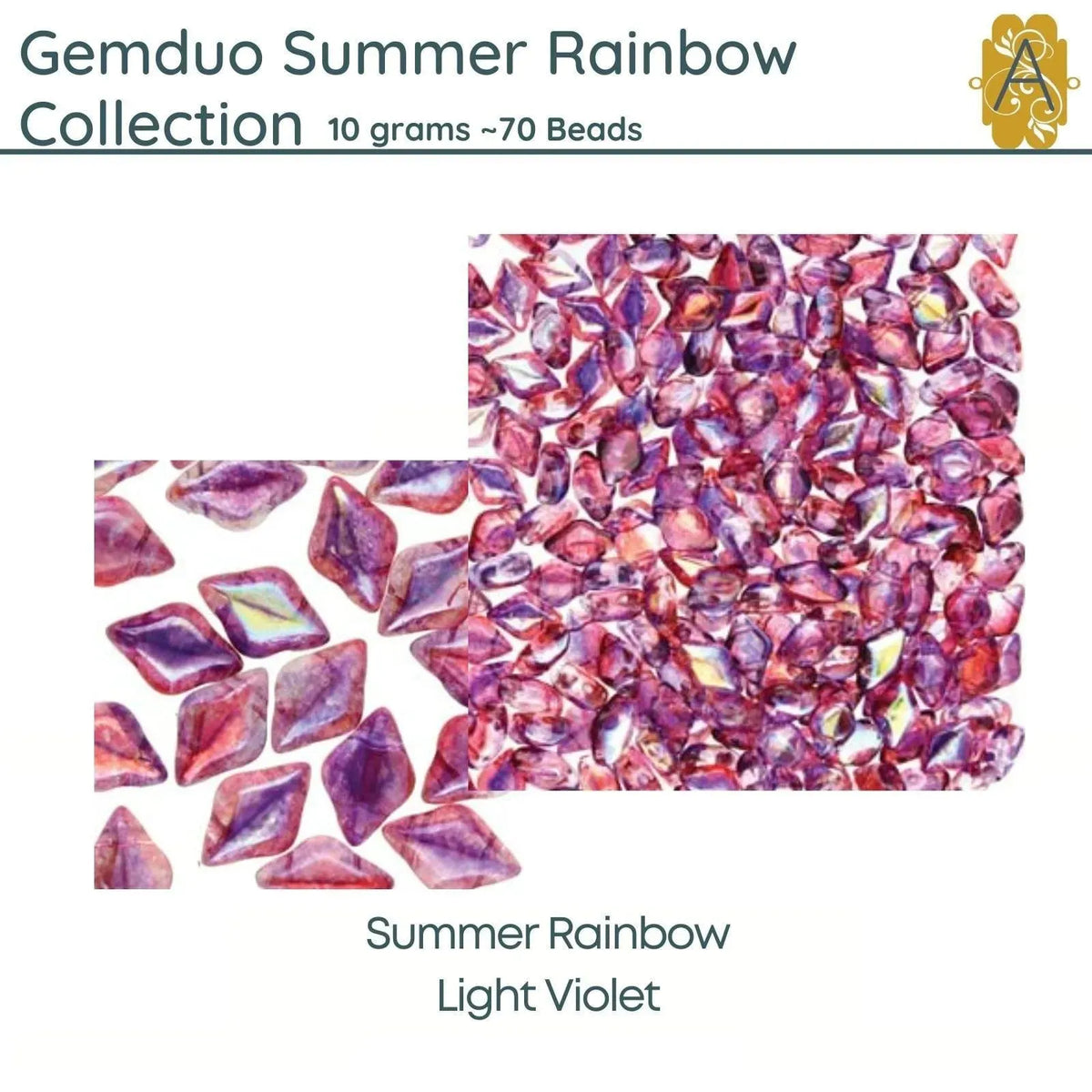 Gemduo Beads, Summer Rainbow Collection, 10g. - The Argus Collection