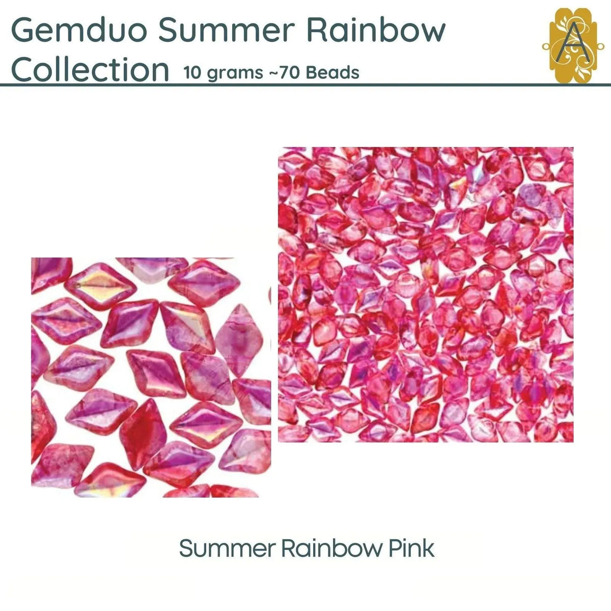 Gemduo Beads, Summer Rainbow Collection, 10g. - The Argus Collection