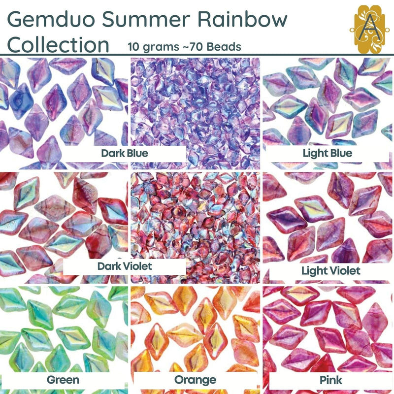 Gemduo Beads, Summer Rainbow Collection, 10g. - The Argus Collection