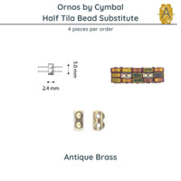 Ornos, Cymbal Half-Tila Bead Substitutes, 4 Pcs. 4 Finishes - The Argus Collection