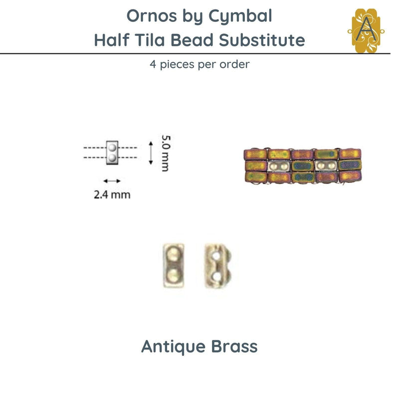 Ornos, Cymbal Half-Tila Bead Substitutes, 4 Pcs. 4 Finishes - The Argus Collection