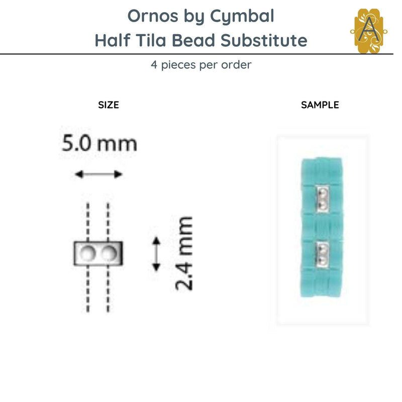 Ornos, Cymbal Half-Tila Bead Substitutes, 4 Pcs. 4 Finishes - The Argus Collection