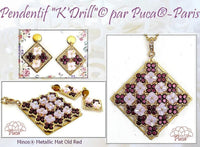 K'Drill Pendant Pattern par Puca, Tutorial, FREE with par Puca Order, 2 Free Patterns per Order - The Argus Collection