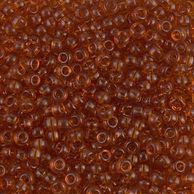 8/0 Miyuki Seed beads 10g, LT Topaz Matte Transparent 132F, Lt Topaz AB Matte 132FR, Topaz Transparent 133, Topaz Transparent Matte 133F - The Argus Collection