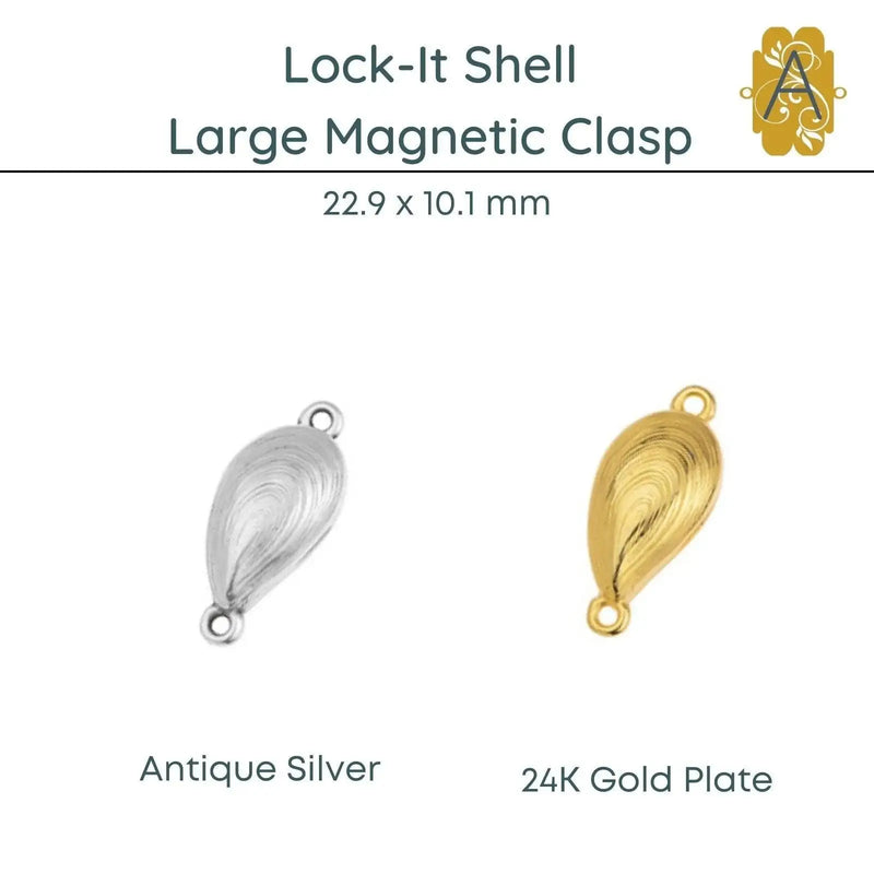 Lock-It, Magnetic Large Shell Clasp 2 Finishes - The Argus Collection