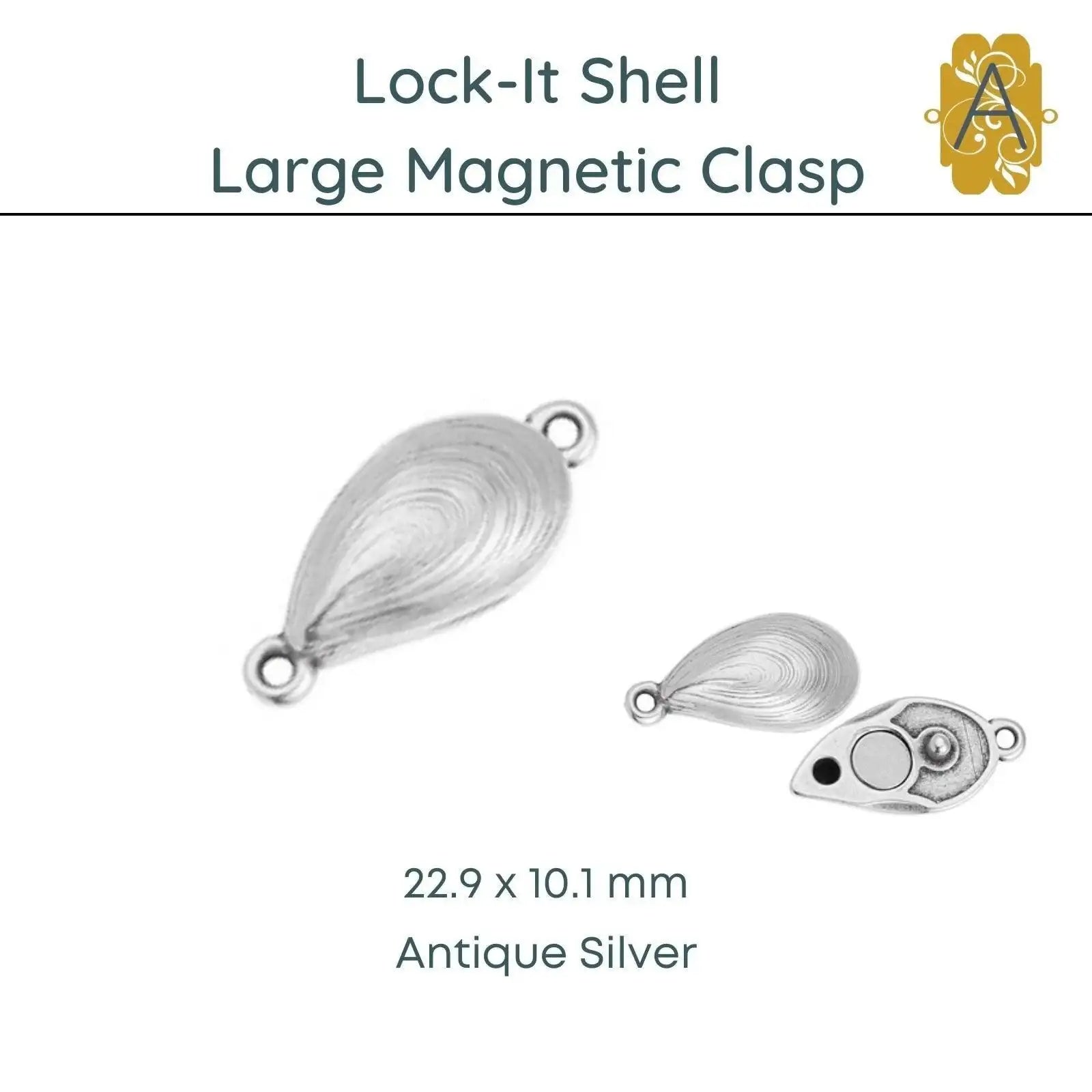Lock-It, Magnetic Large Shell Clasp 2 Finishes - The Argus Collection