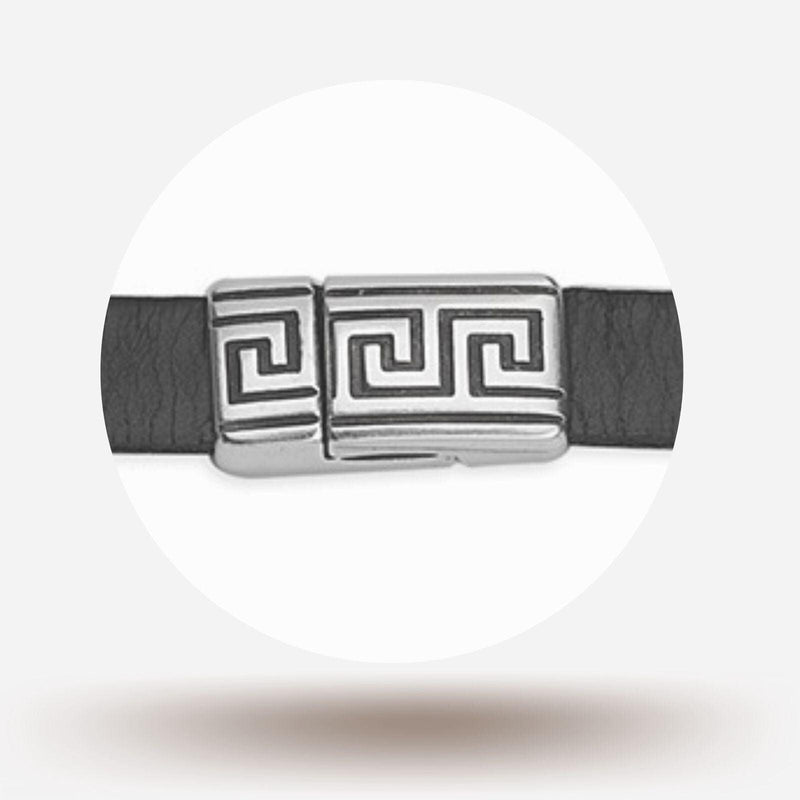 Geometric Magnetic Clasp for 10mm Flat Leather 3 Finishes - The Argus Collection