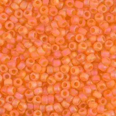 8/0 Miyuki Seedbeads 10 g, Orange AB Matte Transparent 138FR, Ruby Transparent 141, Ruby Matte 141F, Ruby AB Matte Transparent 141FR - The Argus Collection