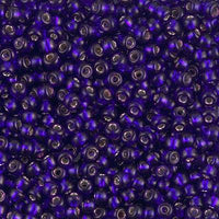 8/0 Miyuki Seed beads 10 g, Blue Zircon Silver Lined 1425, Dark Violet Silver Lined 1427, Lichen Silver Line 1456, Bright Purple Opaque 1477 - The Argus Collection