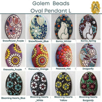 Oval Ceramic Pendants, Handmade by Golem Studios in 12 Designs - The Argus Collection