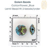 Carved Ceramic Lentil Beads, Medium, by Golem Studios, 9 Designs - The Argus Collection