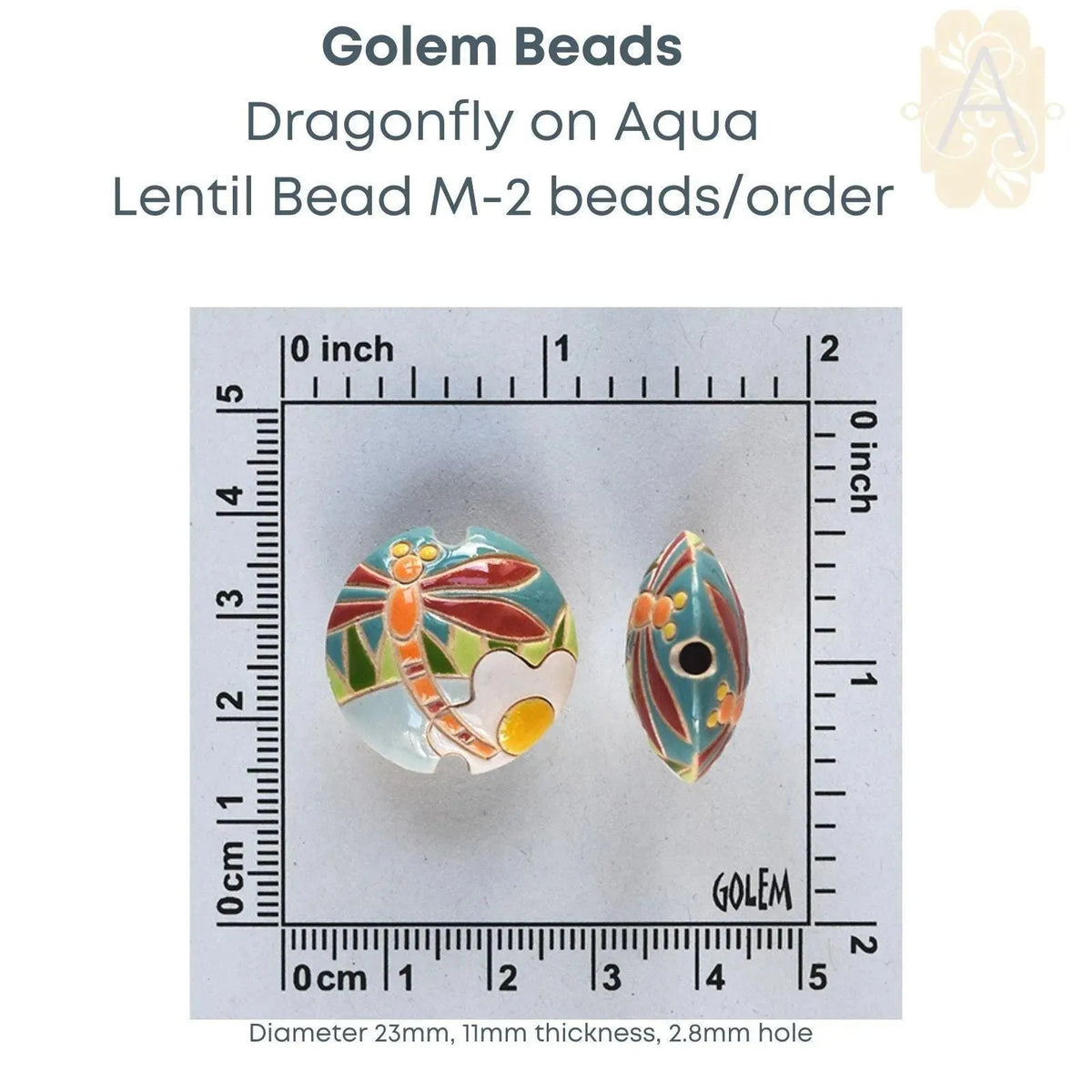 Carved Ceramic Lentil Beads, Medium, by Golem Studios, 9 Designs - The Argus Collection