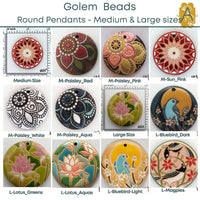 Round Ceramic Pendants, Handmade by Golem Studios in 10 Designs - The Argus Collection