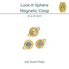 Lock-It Sphere Magnetic Clasp, 10mm, 2 Finishes - The Argus Collection
