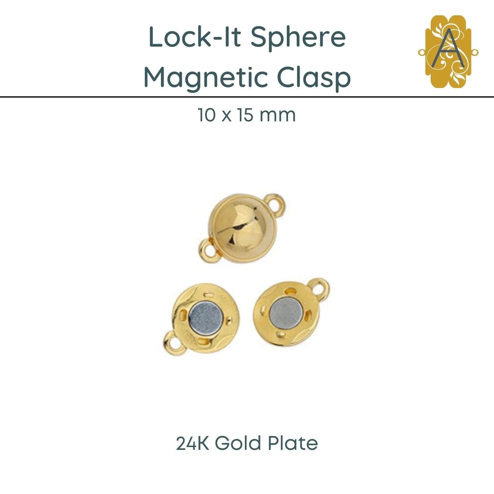 Lock-It Sphere Magnetic Clasp, 10mm, 2 Finishes - The Argus Collection