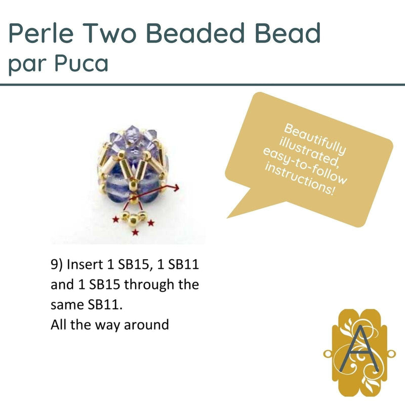 Perle Two Beaded Bead Pattern par Puca - The Argus Collection