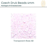 Czech Druk Beads, 4mm, 8 Colors - The Argus Collection