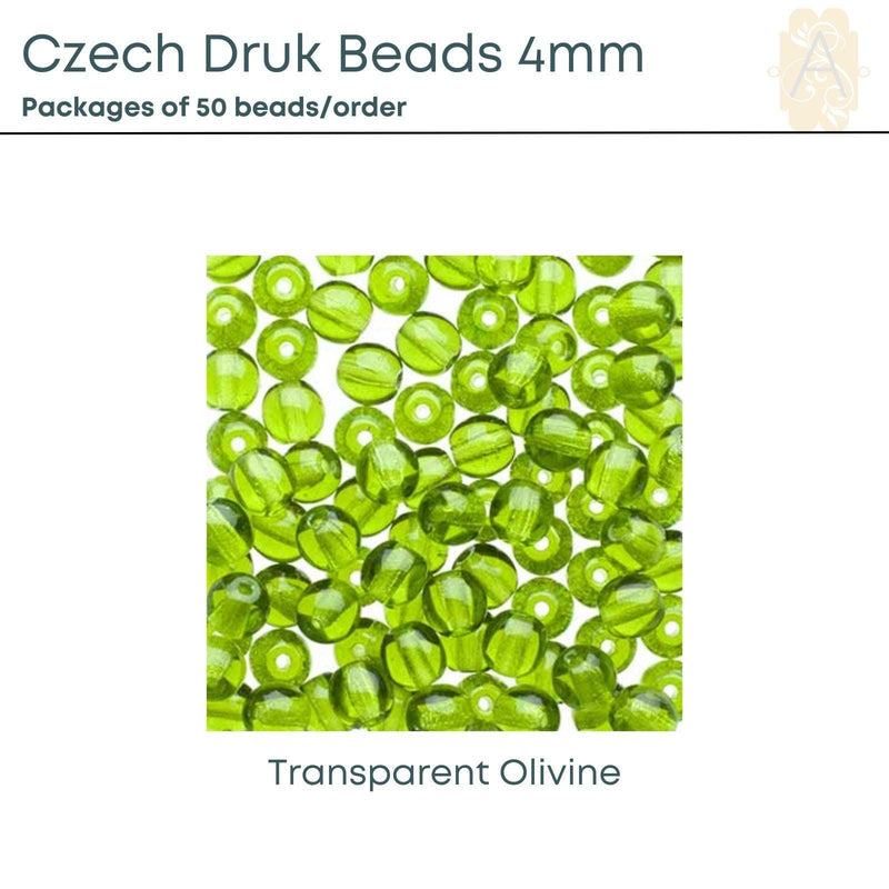 Czech Druk Beads, 4mm, 8 Colors - The Argus Collection