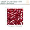 Czech Druk Beads 4mm, Transparent Reds, 5 colors - The Argus Collection