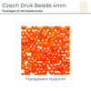 Czech Druk Beads 4mm, Transparent Reds, 5 colors - The Argus Collection