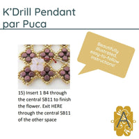 K'Drill Pendant Pattern par Puca, Tutorial, FREE with par Puca Order, 2 Free Patterns per Order - The Argus Collection