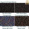 8/0 Miyuki Seed beads 10g, 135, 134F, 134FR, 135S - The Argus Collection