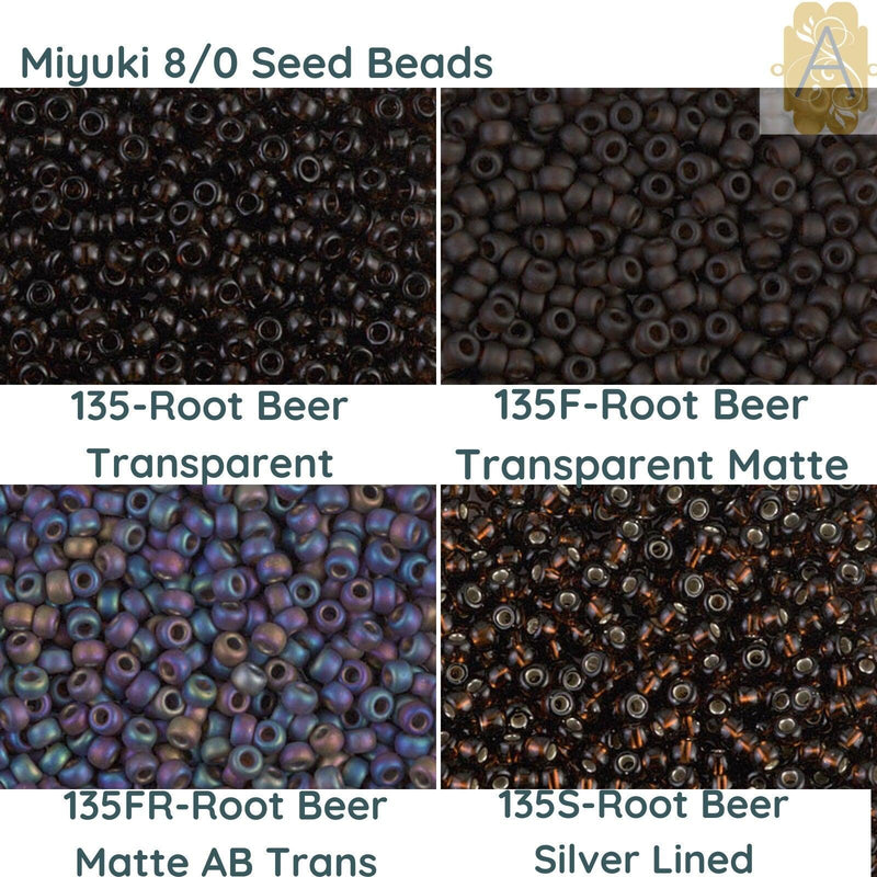 8/0 Miyuki Seed beads 10g, 135, 134F, 134FR, 135S - The Argus Collection