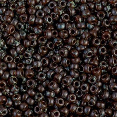 8/0 Miyuki Seedbeads 10 g, Saffron Transparent Picasso 4501, Amber Picasso Transparent 4502, Red Brown Picasso 4503, Garnet Picasso 4504 - The Argus Collection