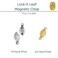 Lock-It, Magnetic Leaf Clasp, 2 Finishes - The Argus Collection