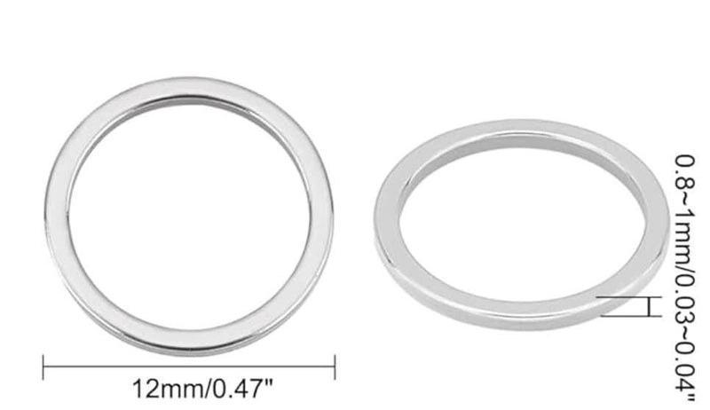 Circle Connectors, 12 or 15mm, 3 Finishes, 6 Pieces - The Argus Collection