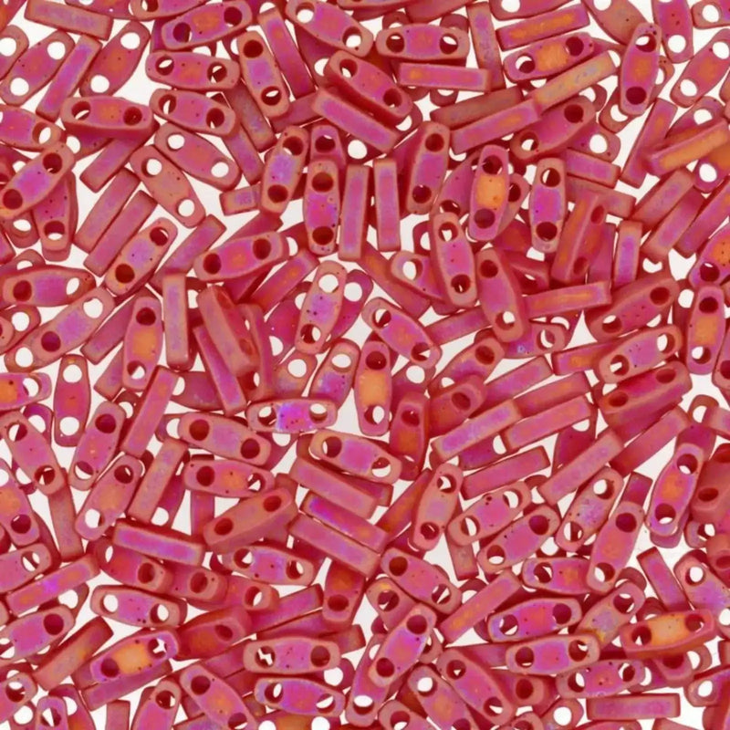Miyuki Quarter Tila, QTL-408FR, Red Matte AB, 5g - The Argus Collection
