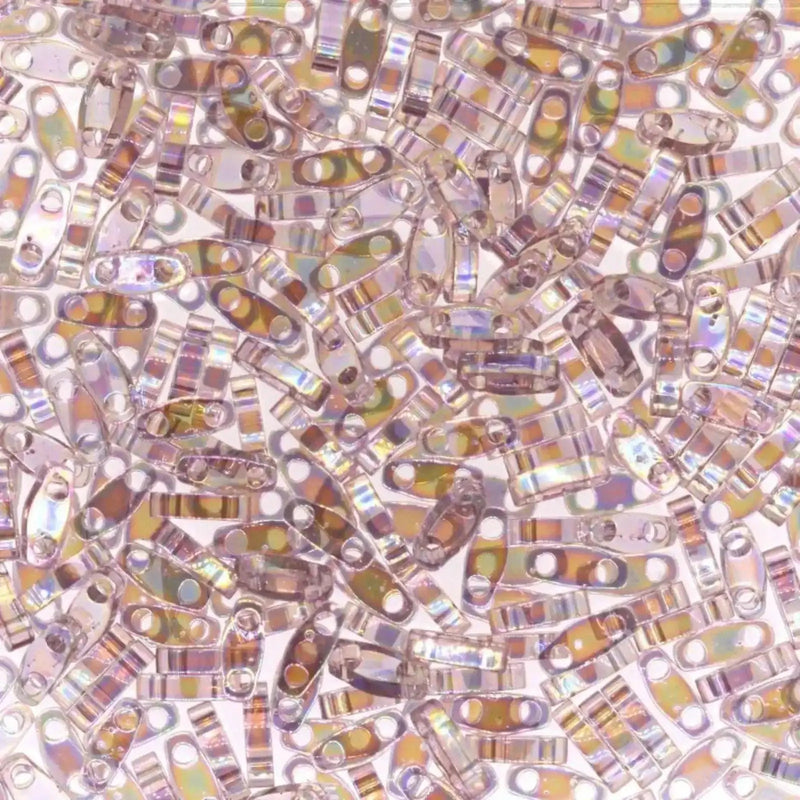 Miyuki Quarter Tila, QTL-256, Smoky Amethyst Transparent AB, 5g - The Argus Collection