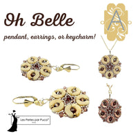 Oh Belle Pendant, Earrings, or Key Charm Pattern par Puca - The Argus Collection