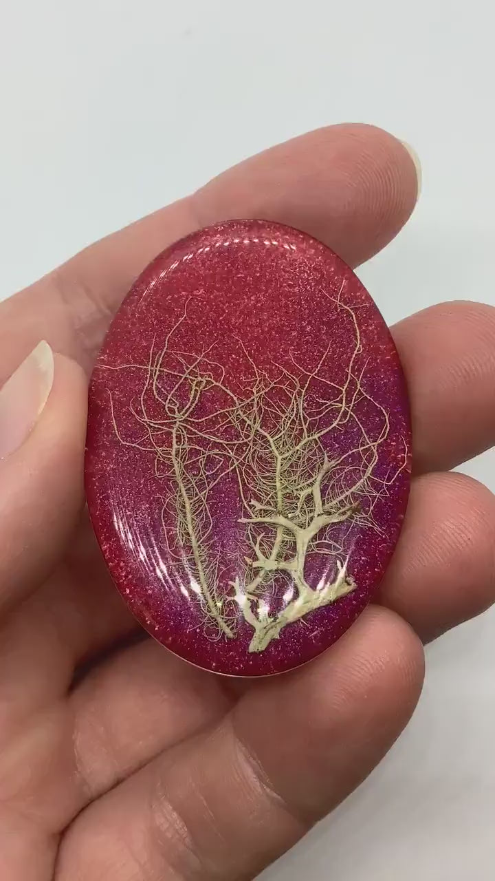 REEF Cabochon, Handmade, with real Dried Flora