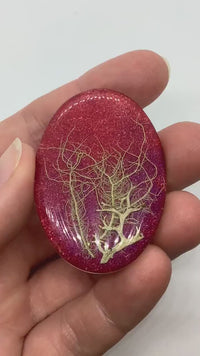 REEF Cabochon, Handmade, with real Dried Flora