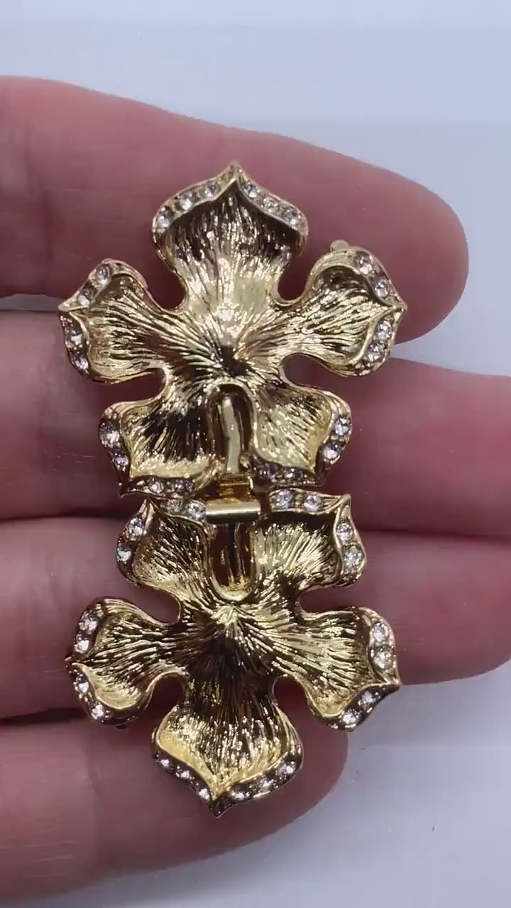 Claspgarten LA FLEUR, So unique, 1 to 5 Strand Clasp, Argus Crystal Rhinestones from Austria