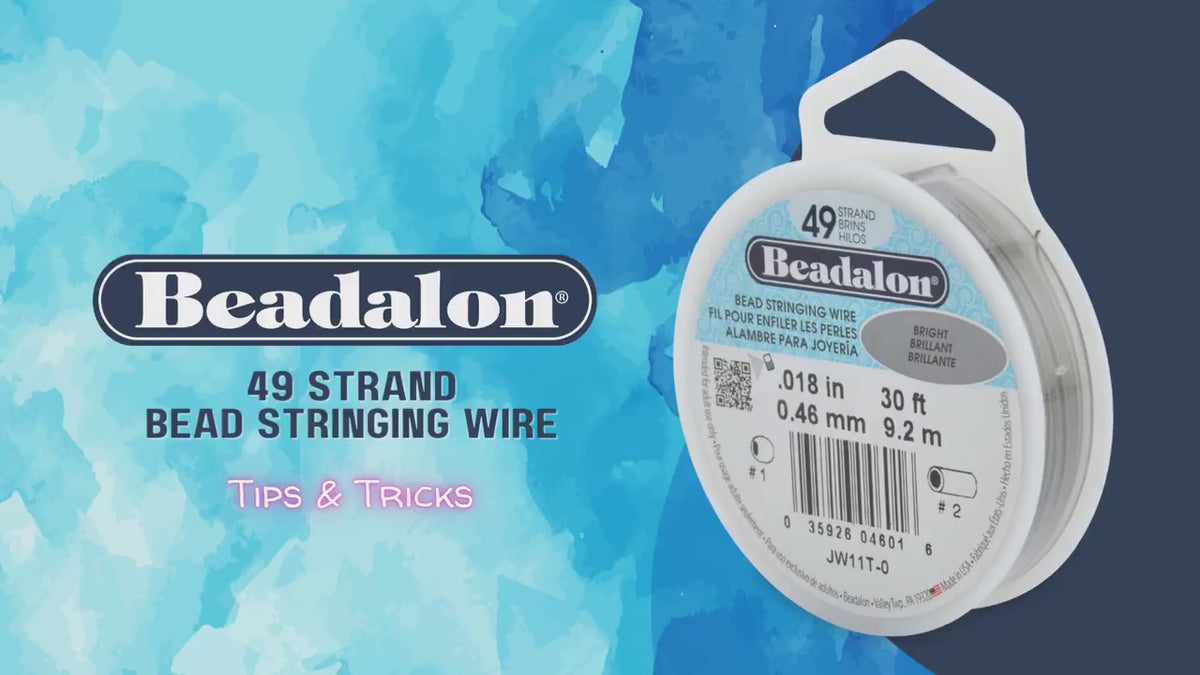 49 Strand Beading Wire, .013”, Beadalon,  10 or 30 feet, Most Flexible, Bright finish