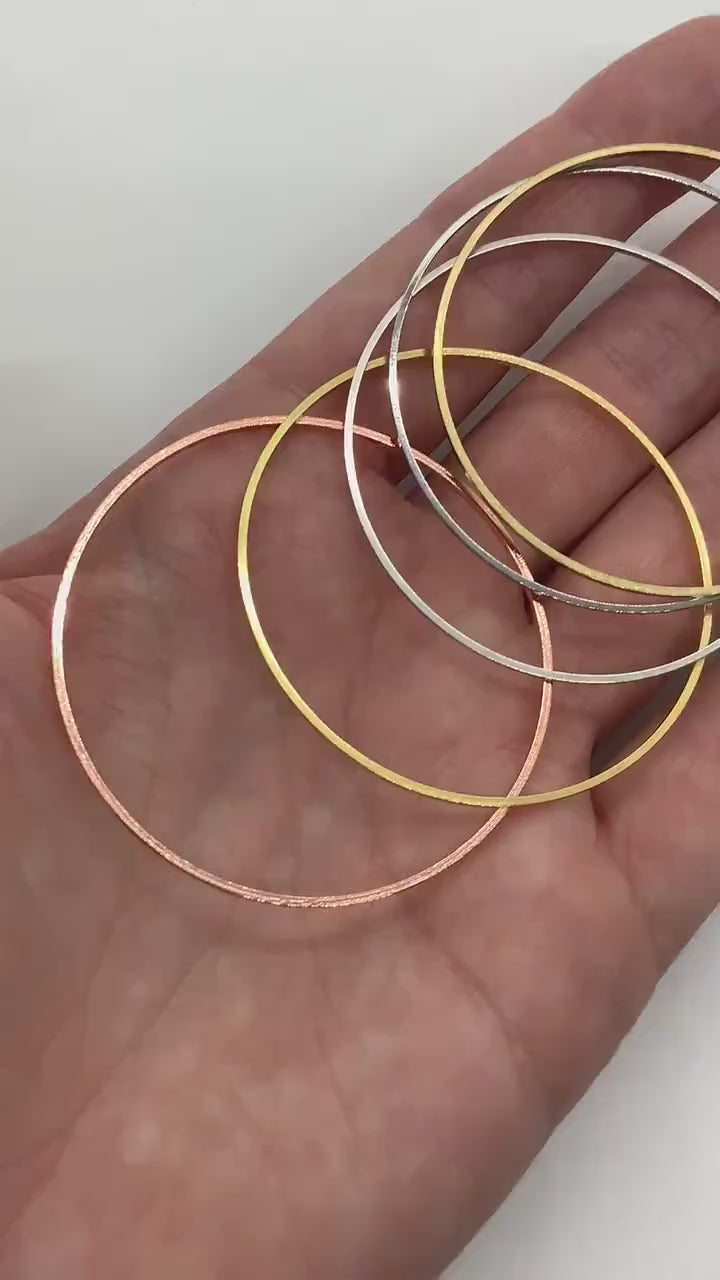 50 or 60mm Circle Connectors or Rings, 2 Pcs. Eco-friendly plated Brass, 6 Finishes