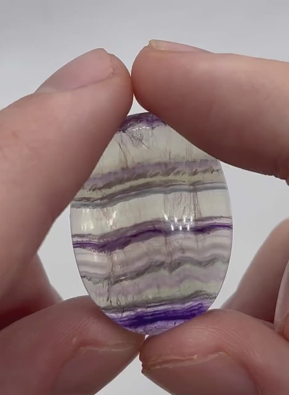 FLOURITE Cabochons, 20 x 30mm, Wire Wrapping, Bead Embroidery, Bezel, Amethyst, Amethyst-Moss, Candy Floss