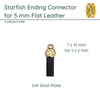 Starfish Ending for 5mm Flat Leather (4 Pieces), 3 Finishes - The Argus Collection