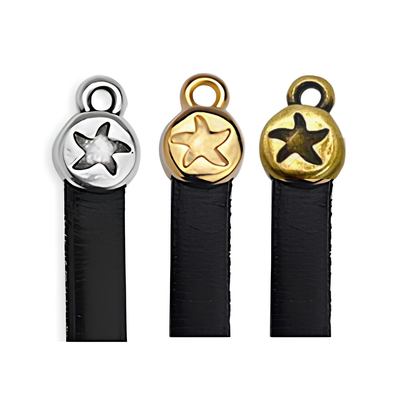 Starfish Ending for 5mm Flat Leather, 4 pcs & 12 pcs
