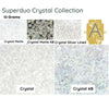 Superduo Beads, Crystal Collection, in matte, matte  AB, Silver Lined, Crystal or Crystal AB colors. All five colors are shown here.  - The Argus Collection