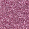 15/0 Miyuki Round Seed Beads. 15-1524 - Crystal Sparkling Rose Lined Color - The Argus Collection